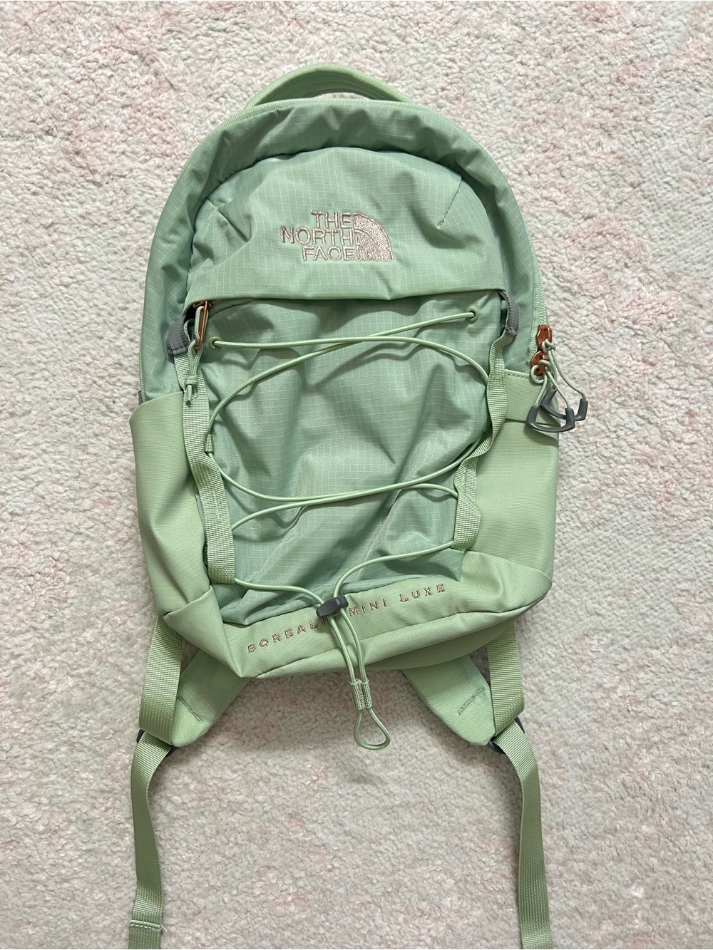 NWOT The North Face Borealis Mini Luxe Backpack 10L - Misty Sage Rose Gold